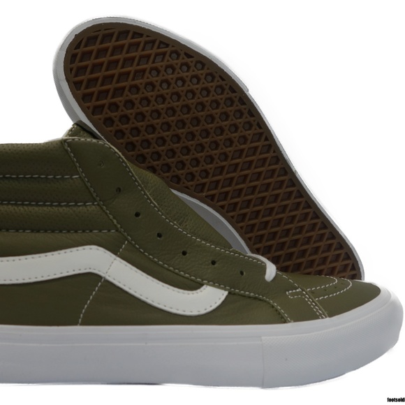 vans leather green